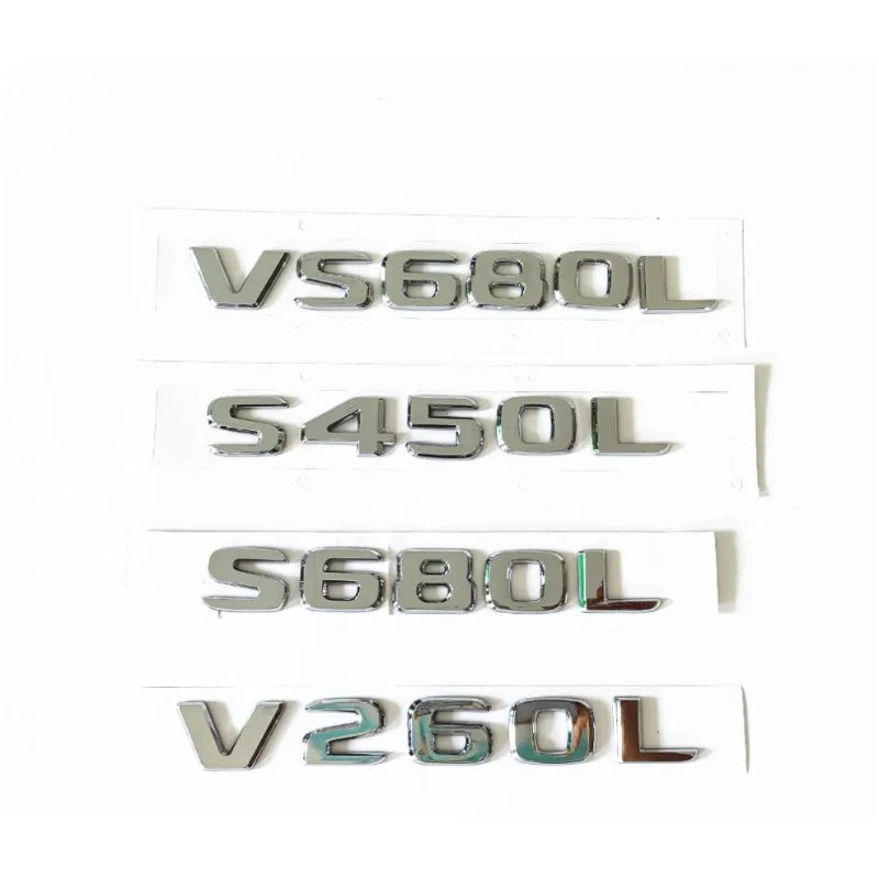 

3D ABS Silver Letters S E200L E300L E320L E350L GLC260 GLC300 4Matic Emblem for Mercedes Benz GLC E S Car Trunk Logo Sticker