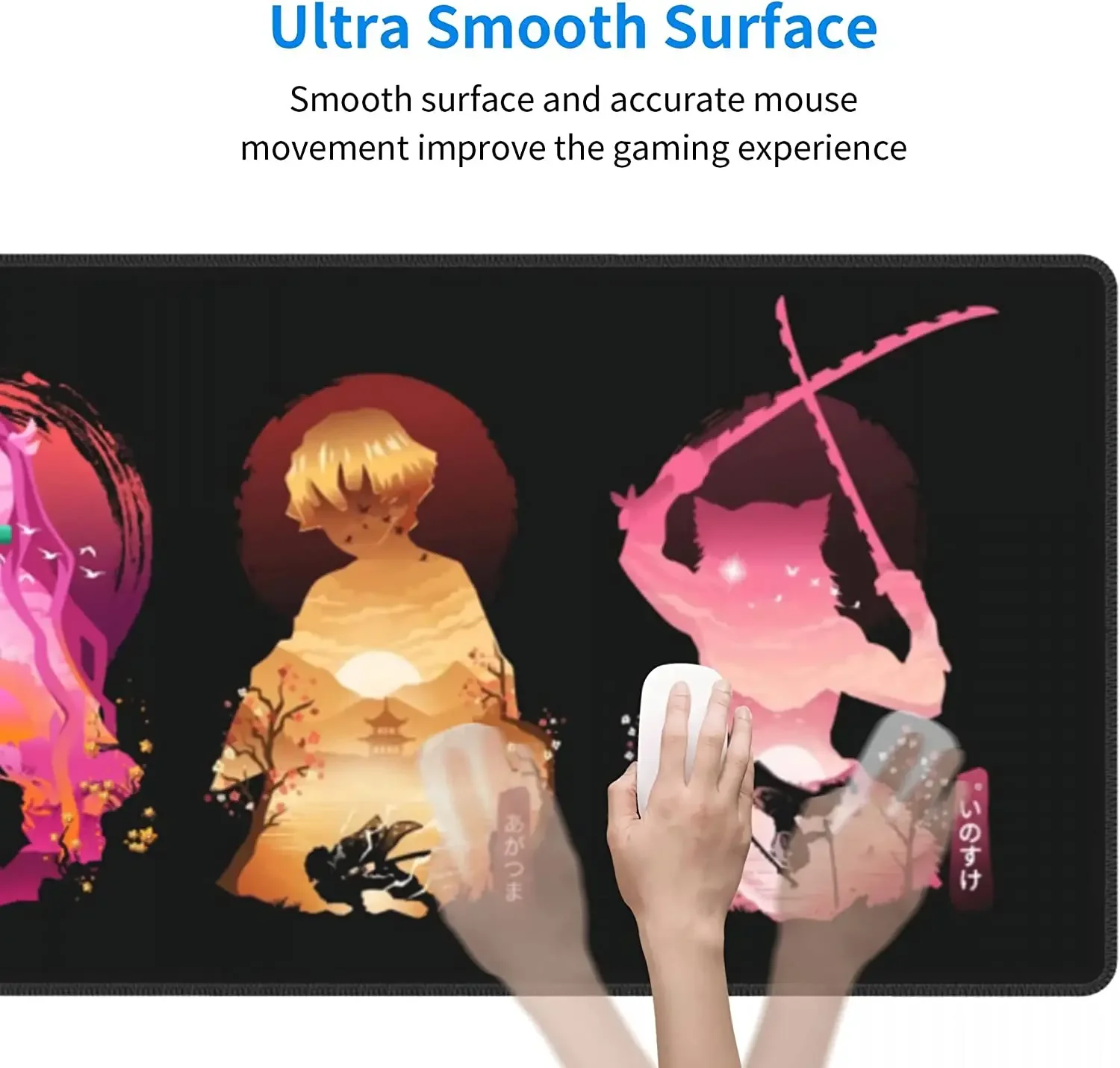 Anime Large Gaming Laptop Mouse Pad Tanjiro Nezuko Zenitsu Inosuke Big Desk Pad PC Keyboard Waterproof Non-Slip Rubber Table Mat