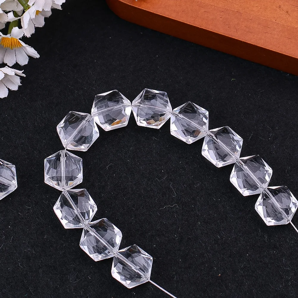 Clear Crystal Star of David Beads Hexagram Charms 15mm Faceted Jewelry Making DIY Necklace Bracelet Earring Decoration 5PCS