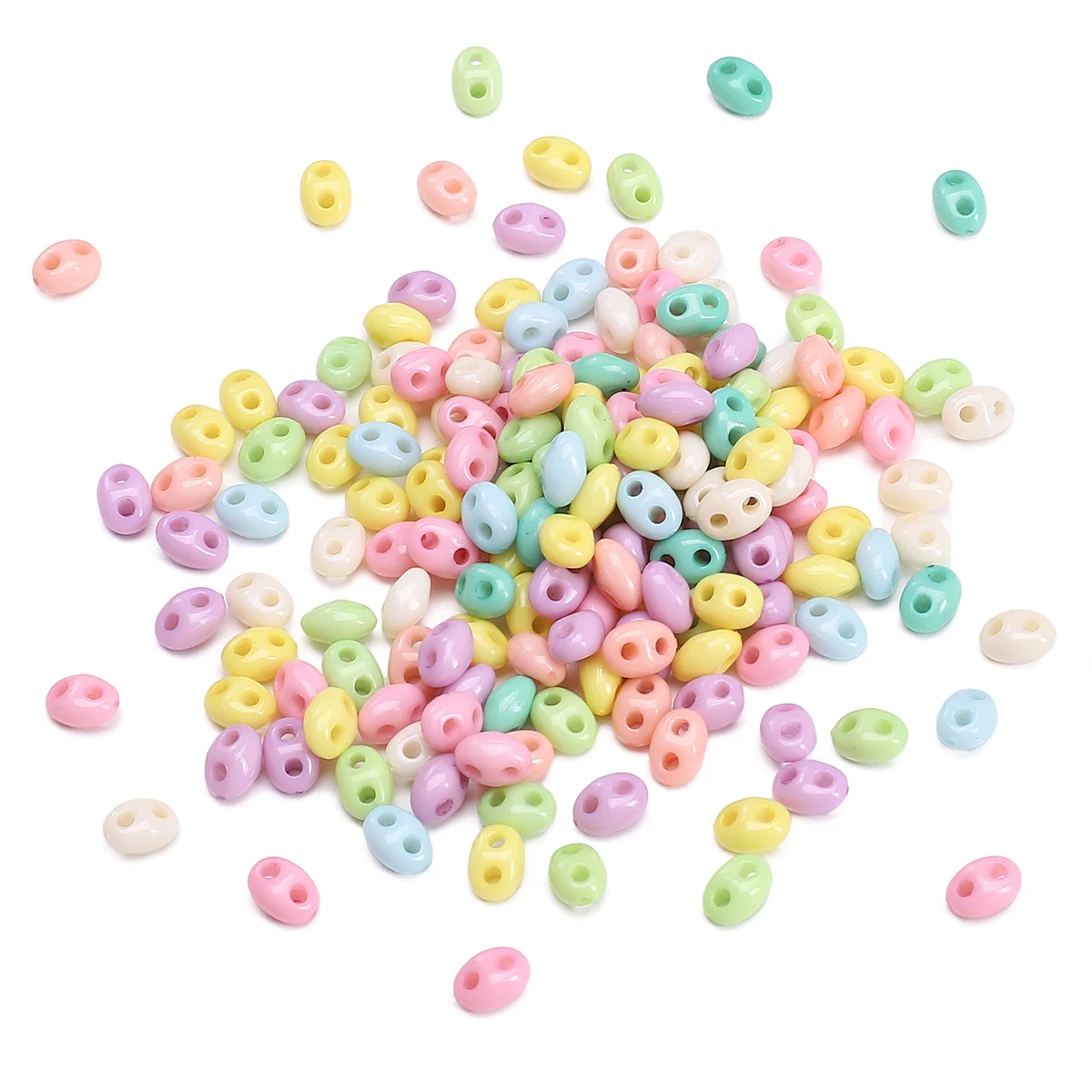 100/200 pièces 6x4mm perles en forme de nez de cochon mignon perles acryliques colorées pour la fabrication de bijoux accessoires de bricolage collier perles en vrac