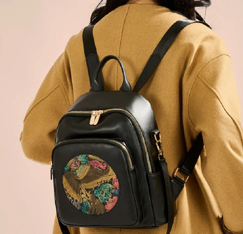 

2026 корейские новые модные дорожные рюкзаки из мягкой кожи большой емкости, женские сумки на плечо с двойной молнией, сумка через плечо