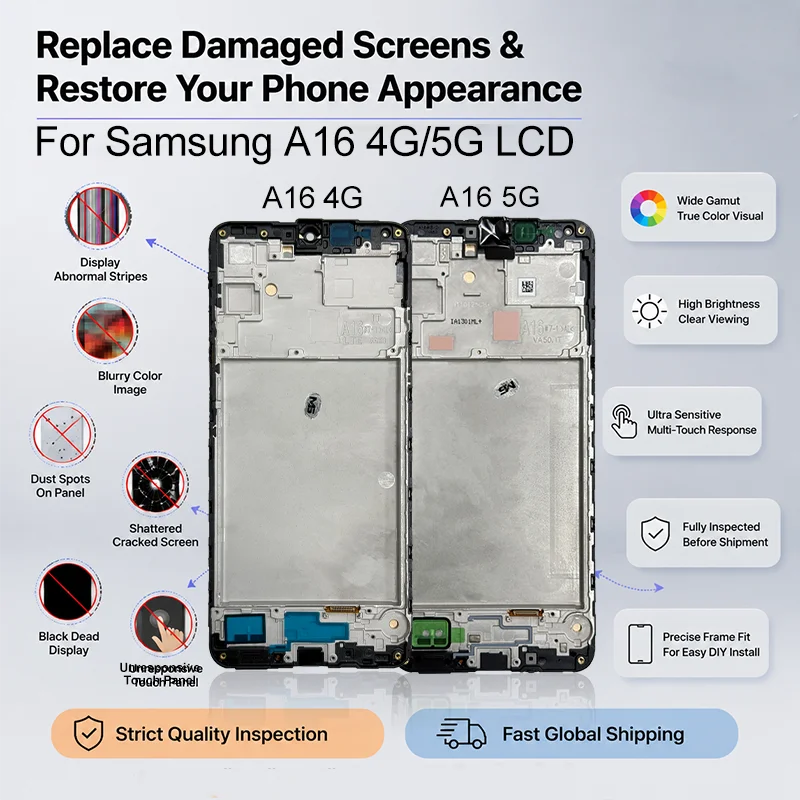6.7" OLED For Samsung Galaxy A16 4G LCD SM-A165F Display Touch Screen Digitizer For Galaxy A16 5G LCD SM-A166B TFT Replace Parts image 3