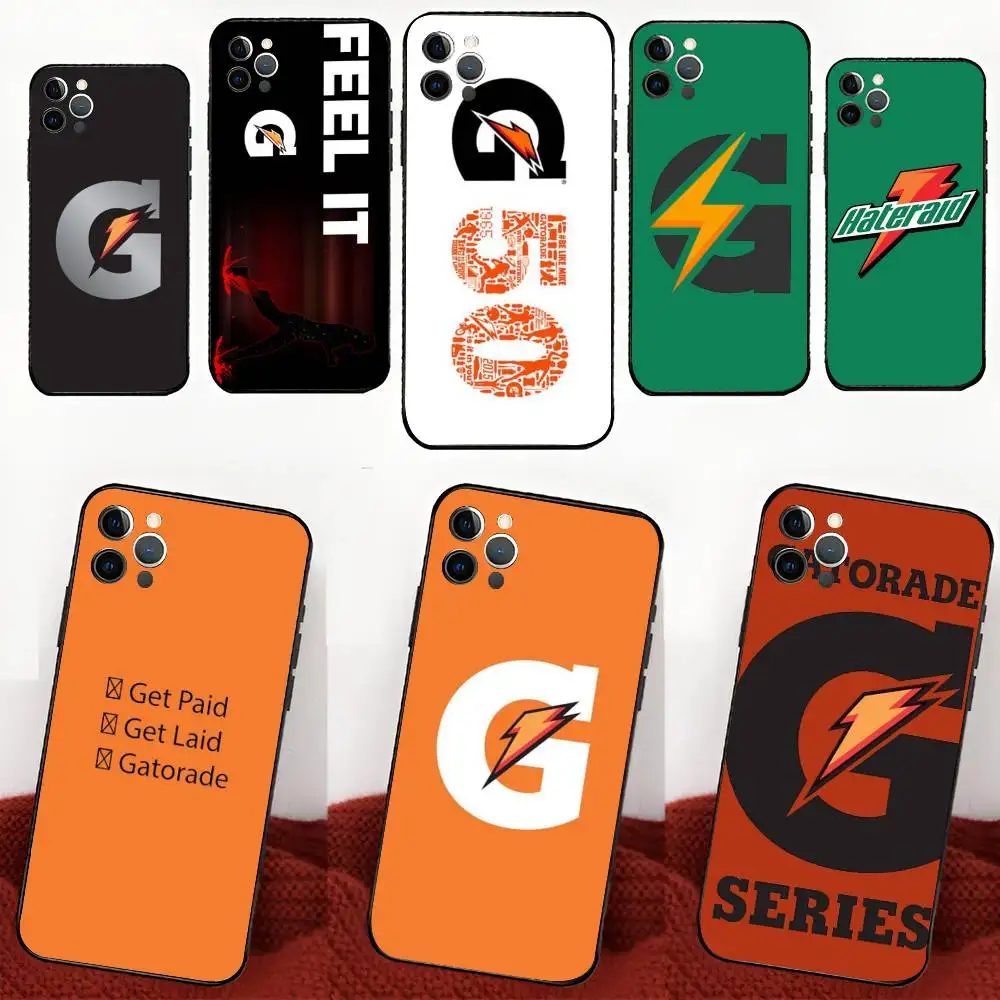 Capa de Silicone Preta Gatorade para iPhone 17 Air 16 15 14 13 Pro Max 11 12
