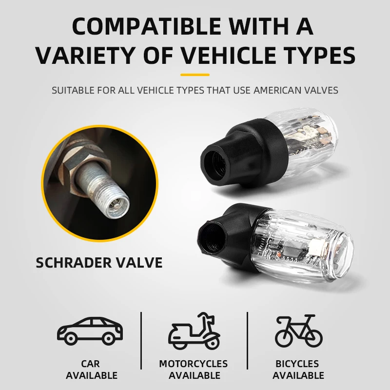 Car LED Wheel Hub Lights Auto Rechargeable Valve Night Light Automatic Motorcycle Colorful Explosive Flash Tire Decorative Lamp