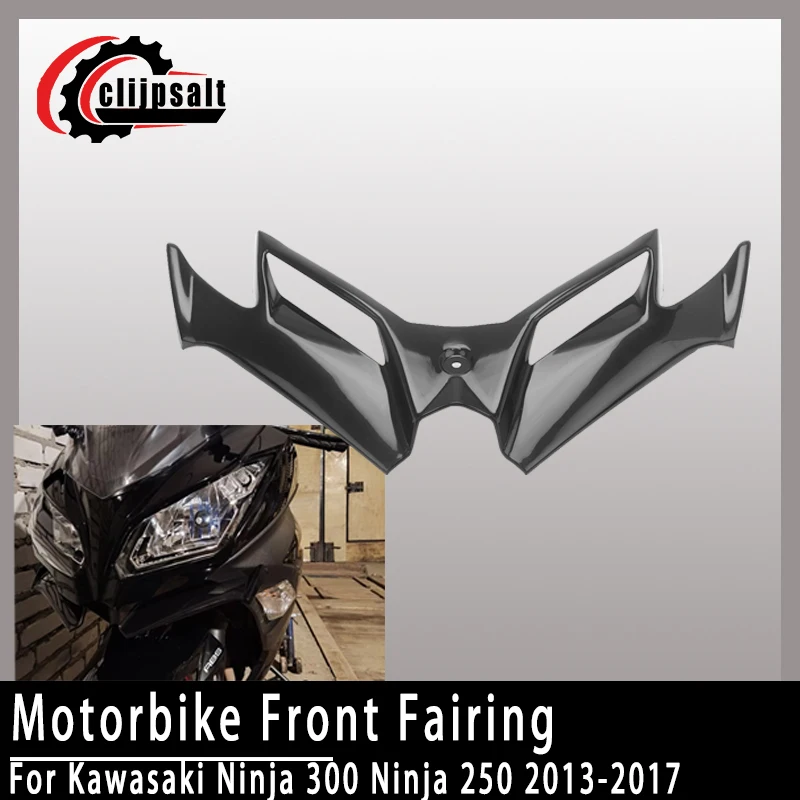 

For Kawasaki Ninja 300/250 2013-2017 Motorcycle Front Fairing Winglets Pneumatic Tail Spoiler Protector Front Mouth Shell Cover