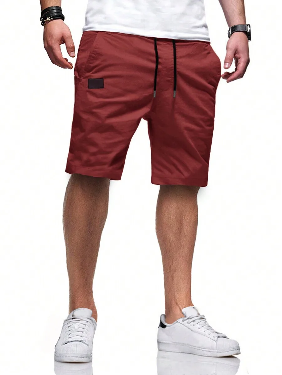 

Men Loose Slant Pocket Drawstring Waist Casual Shorts