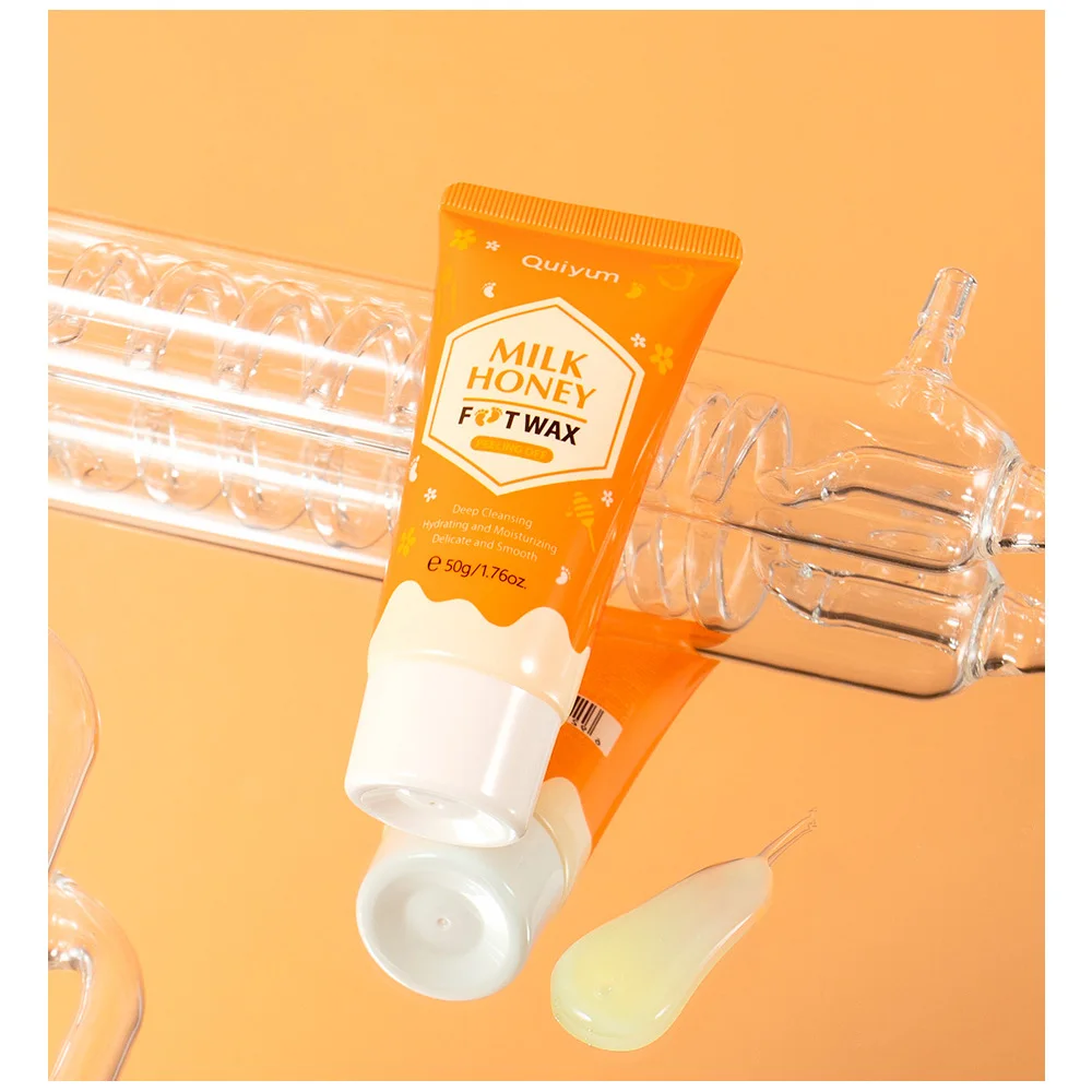 

Маска для ног QUIYUM Milk Honey 50г – Отшелушивающая маска для удаления мозолей, омертвевшей кожи и кератина, смягчающая, питательная, увлажняющая, восстанавливающая кожу ног.