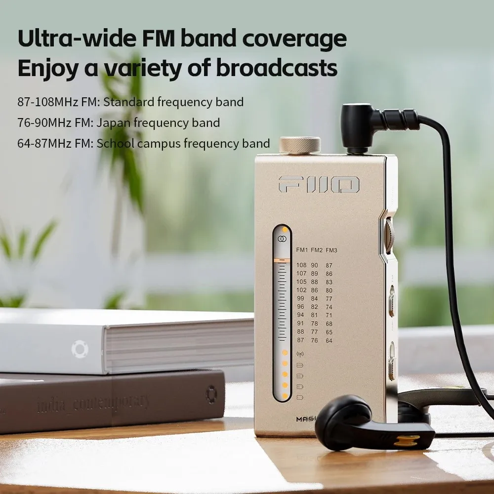 FiiO RR11 المحمولة HiFi راديو FM استقبال التناظرية PVR ضبط تعزيز باس ثلاثية الأبعاد الصوت المحيطي 64-108 ميجا هرتز تغطية كاملة النطاق