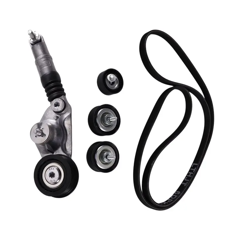 ABQB-New Drive Belt Tensioner Idler Pulley Kit LR034128 LR028879 For Land Rover Freelander Range Rover Evoque Discovery Sport