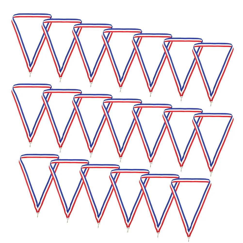 25Pcs Award Neck Ribbons Triangular Medal Lanyards Hook Ribbon for Sports Parties Talent Shows Volleyball