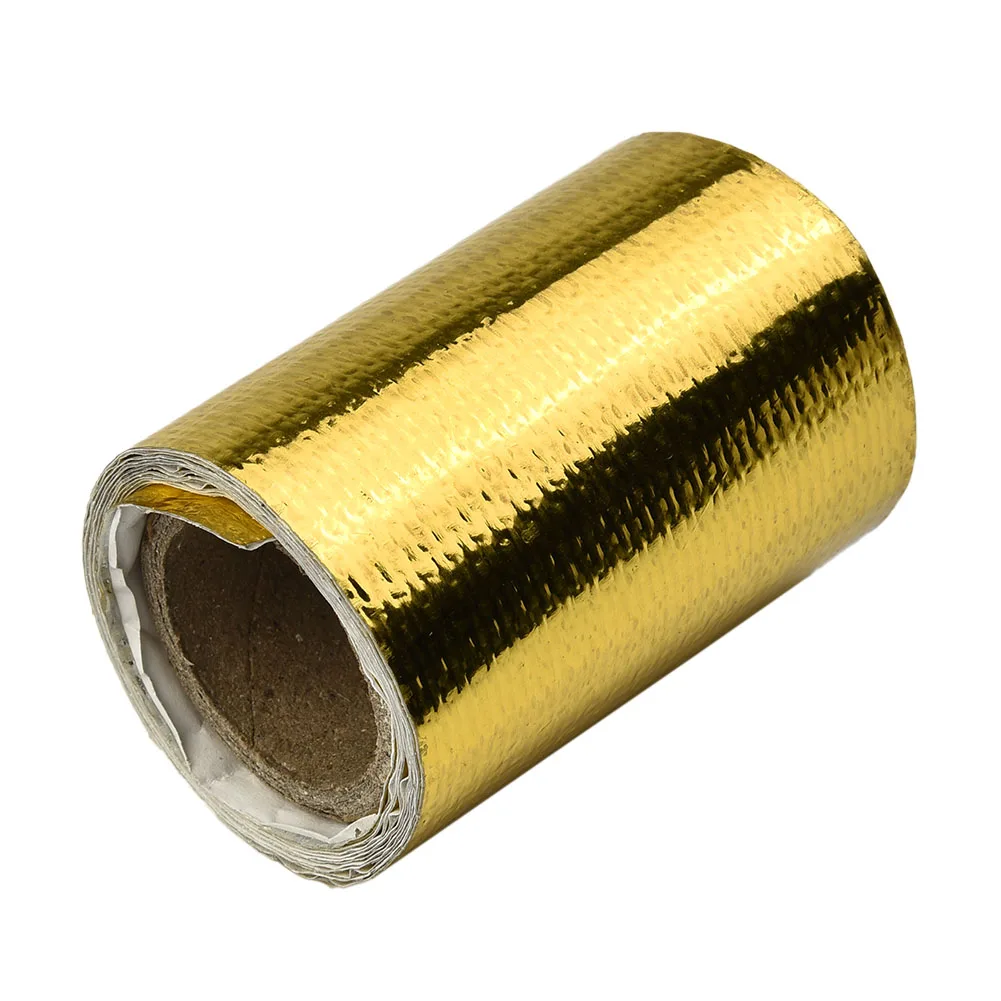 Gold Thermal Exhaust Tape 5*120cm Air Intake Heat Shield Wrap Reflective Car Motorcycle Exhaust Wrap Pipe Header Heat Insulation