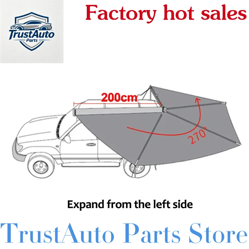TrustAuto Parts Store Is Having A Hot Sale Waterproof Car Side Retractle 0 Degree Awning Overland Vehicle Sh SUVs, Tr