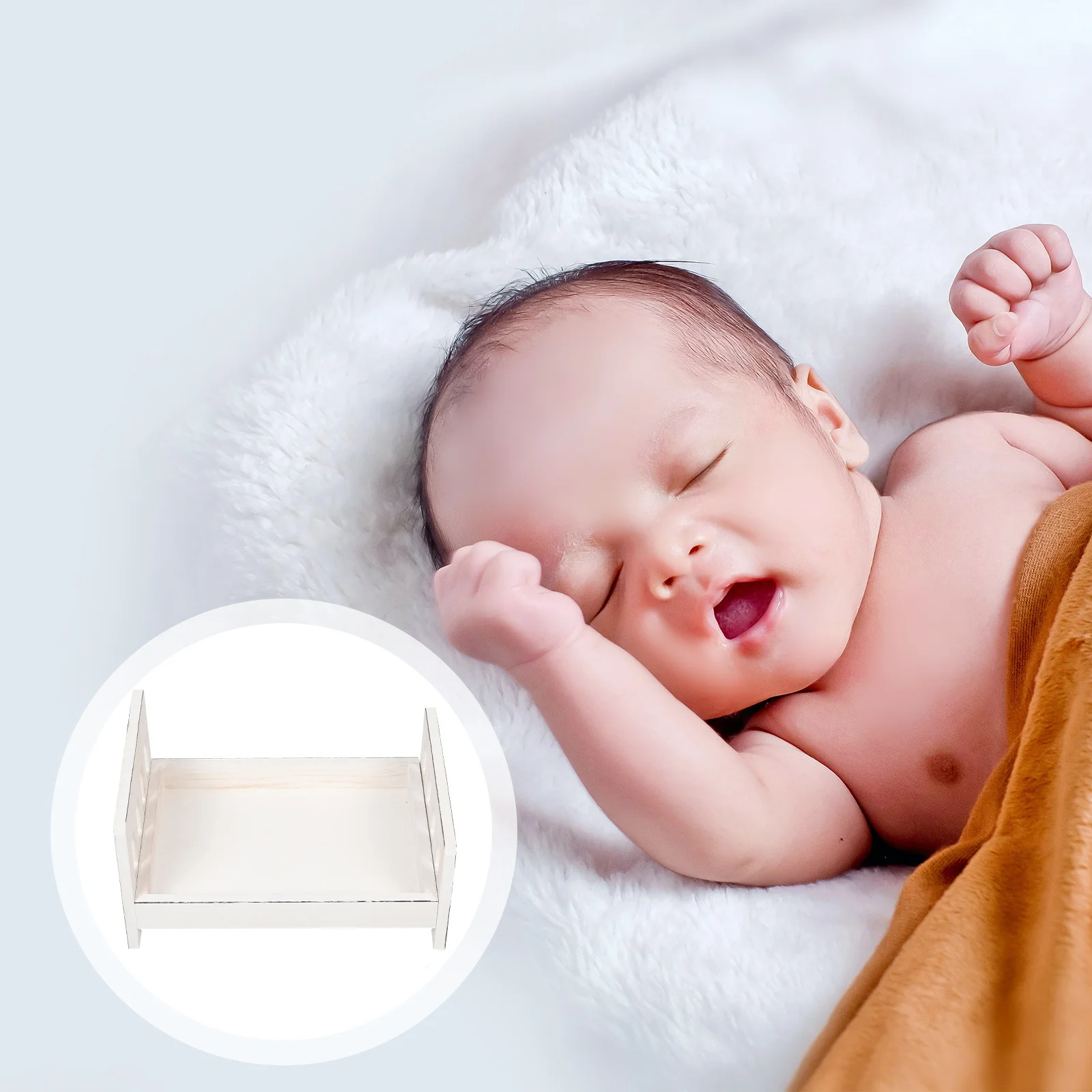 خمر سرير بيبي خشبي التصوير الدعامة الرضع حديثي الولادة التصوير الدعامة الخشب الصلب للجنسين الوليد السرير صورة تبادل لاطلاق النار خلفية