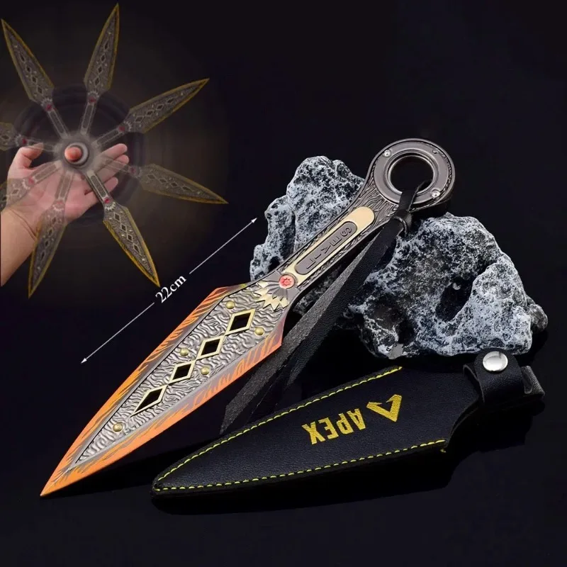 22cm Wraith Kunai Heirloom Weapon Game Peripherals Metal Katana Ninja Swords Rotatable Melee Weapon Model Gifts Toys Collections