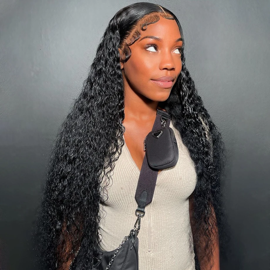 

30 Inch 13x4 Deep Wave Frontal Wig Human Hair Water Wave Wigs For Women Hd Pre plucked Curly Lace Front Human Hair Wig