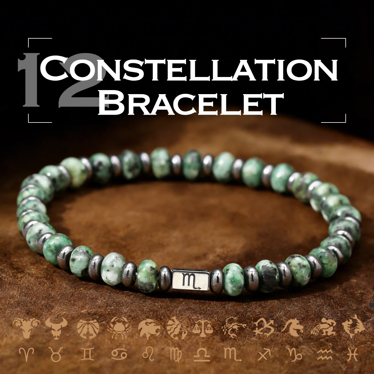 

Cosmic Covenant Bracelet 12 zodiac bead jewelry, serving as your personal zodiac talisman, supporting spiritual