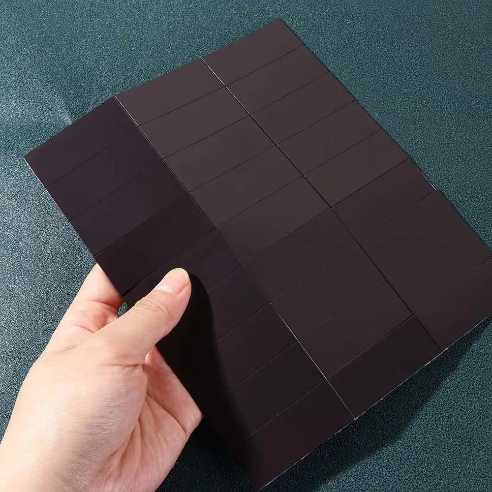 Material didáctico portátil, pegatina de pizarra magnética, autoadhesiva Rectangular, pegatina magnética DIY, adhesivo negro para profesores