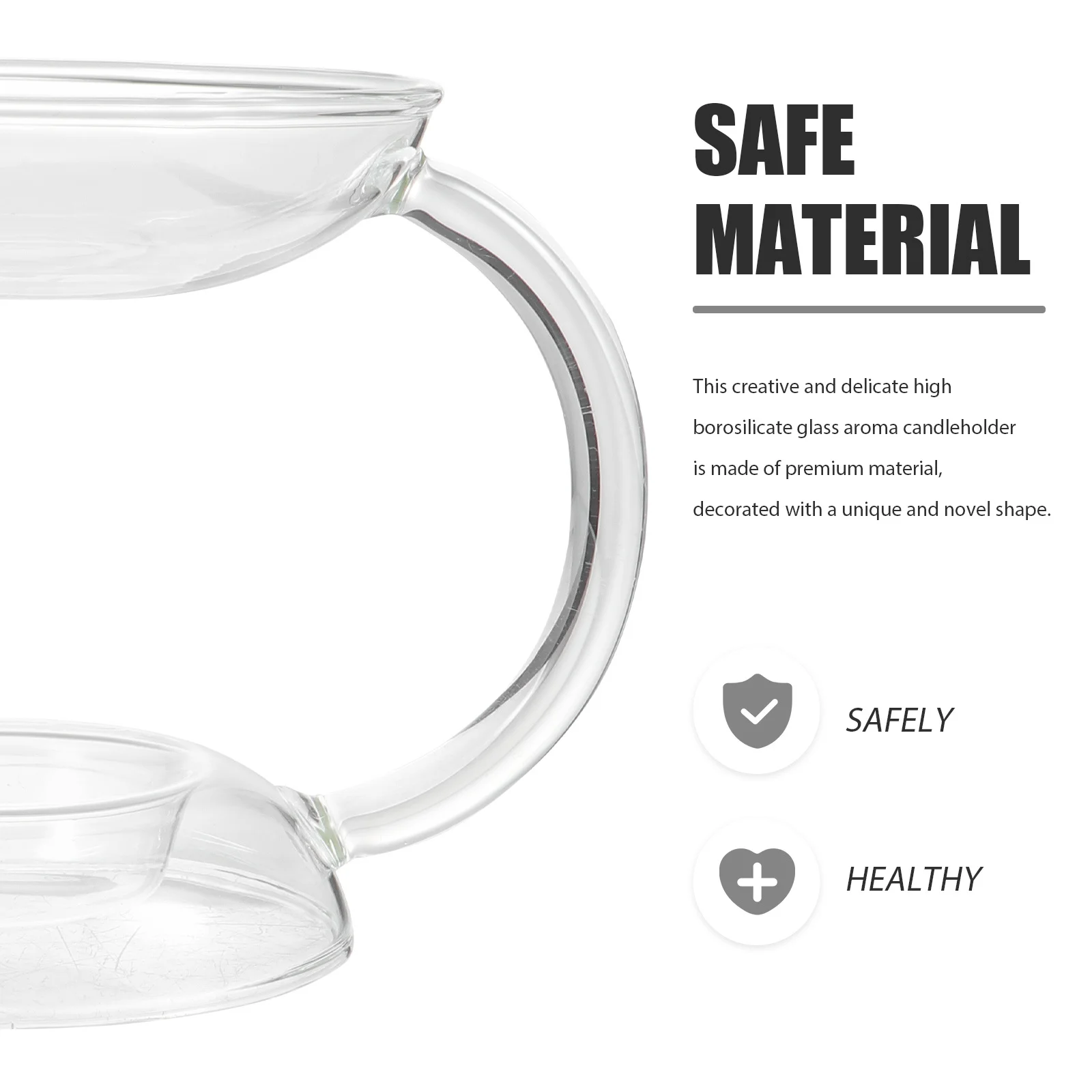 

1pc Glass Aroma Candleholder Heat Resistant Decorative Candlestick For Home Wedding Banquet Tabletop Indoor Use Elegant