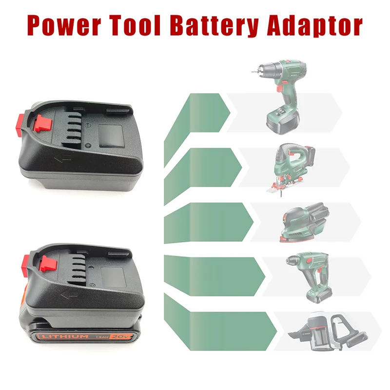 Adapter for Black&Decker 18V 20V Li-ion Battery Convert To for Bosch 18V PBA Li-ion Battery for Bosch Green Power Tools Use