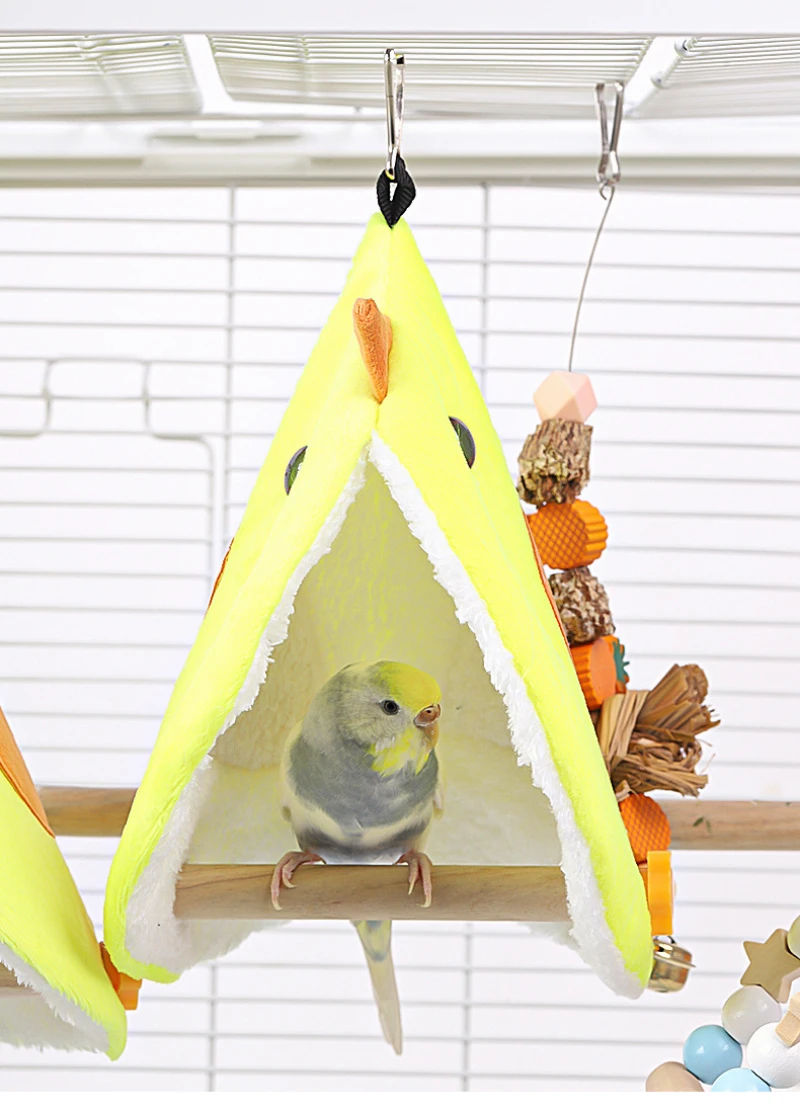 Soft Plush Bird Parrot Nest Bird Parrot Hammock Parakeet Hanging Bed House Cave Cage Hut Tent Toy Bird Cage Accessories