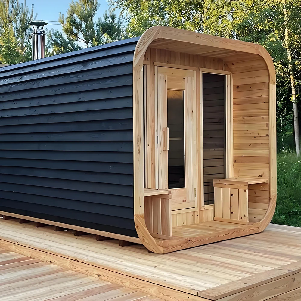 Factory Direct Sale Stylish Cube-Style 2-Person Red Cedar Sauna Room At A Great Price