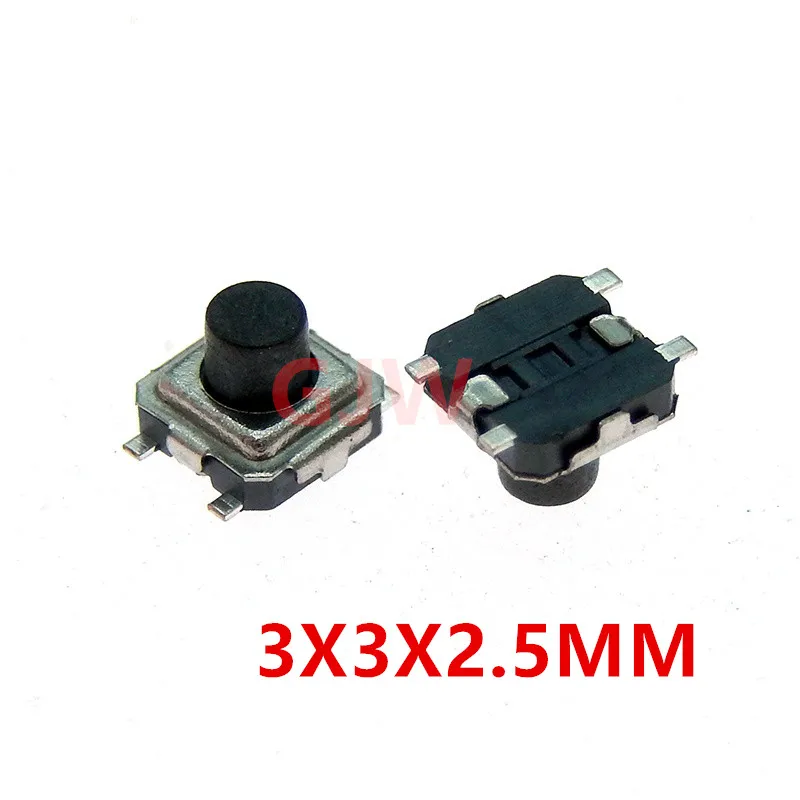 50/100PCS Super Tiny Tactile Push Button Switch Phone Button SMD Micro Momentary Switch 3X3X1.5/1.7/2/2.5mm PCB mounting Black