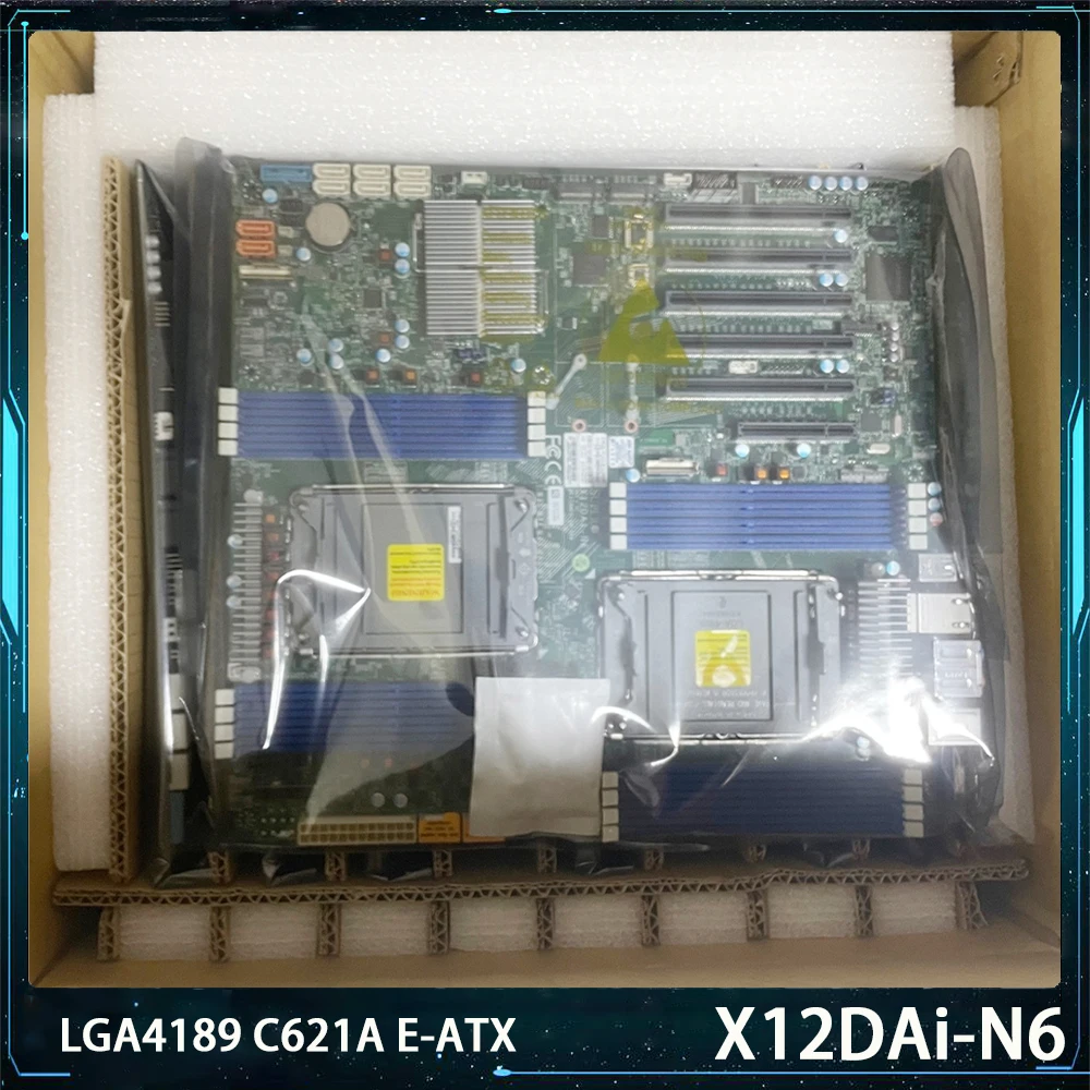 

X12DAi-N6 для материнской платы рабочей станции Supermicro, двусторонняя LGA4189 C621A PCI-E 4,0 E-ATX, поддержка Xeon 3-го поколения