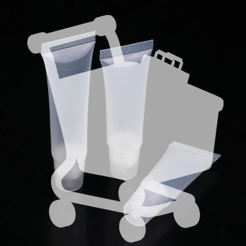 【W】10 قطع 5/10/15 مل أنبوب أحمر شفاه فارغ بلسم الشفاه أنبوب ناعم ماكياج ضغط حاوية ملمع الشفاه الشفافة #1