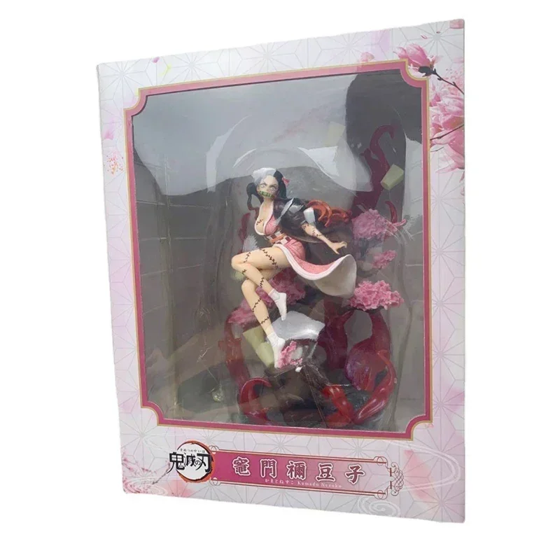 Figurine d'anime Gk Demon Slayer, Kamado Nezuko avec lumière, figurine d'action, modèle de collection, statue, jouets cadeaux pour enfants, 42cm