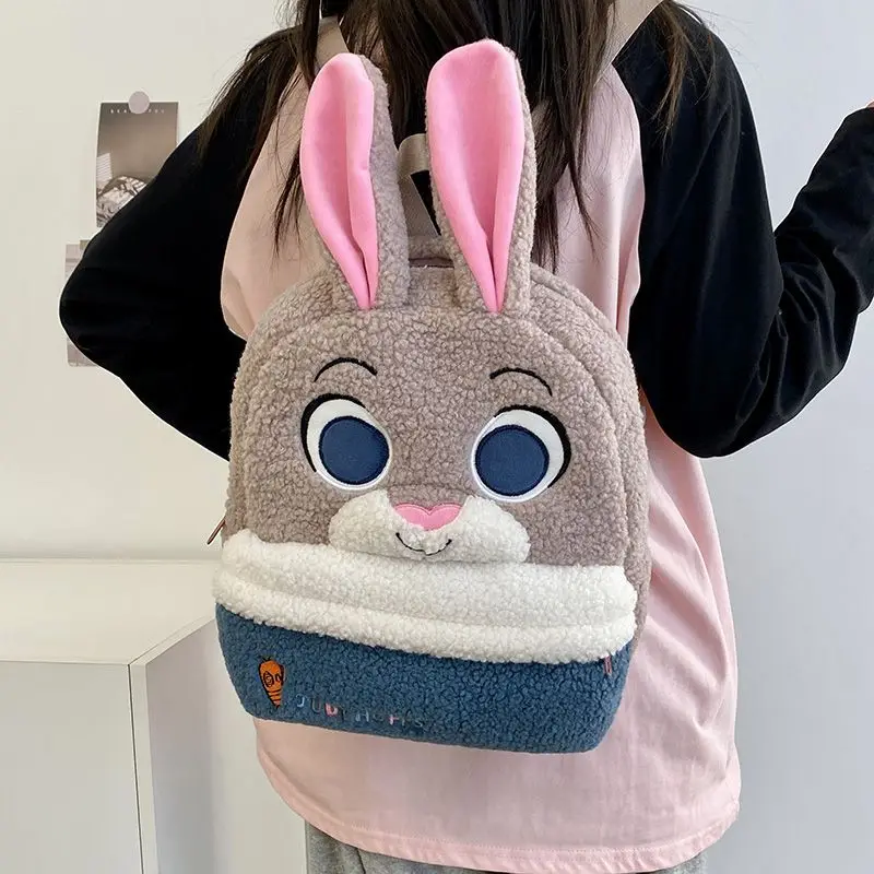 حقيبة ظهر ديزني نيك آند جودي، حقيبة ظهر لطيفة من القطيفة الكرتونية، خفيفة الوزن للغاية، سعة كبيرة، هدية للطلاب والأطفال