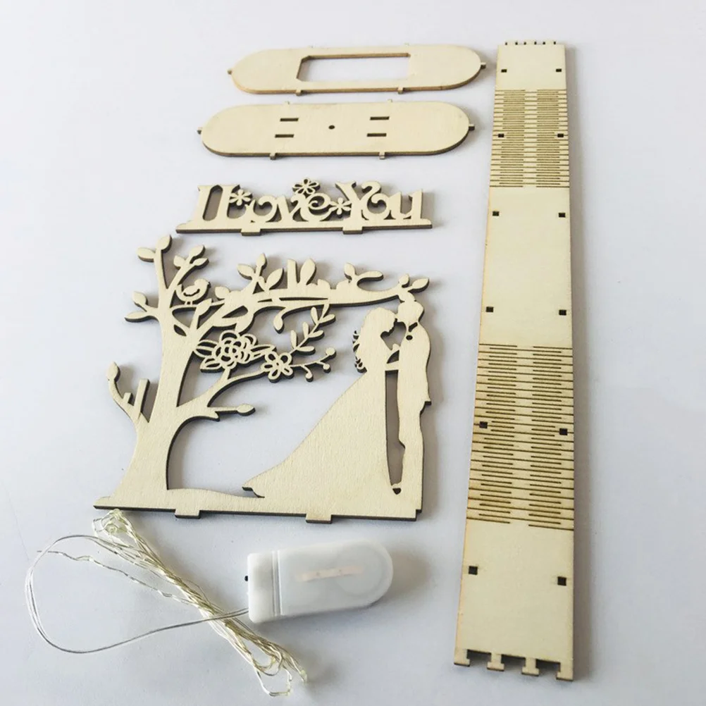 

Valentine's Day Wood Carving LED Night Light I Love You Romantic Bedside Lamp Gift Valentine's Day Night Light