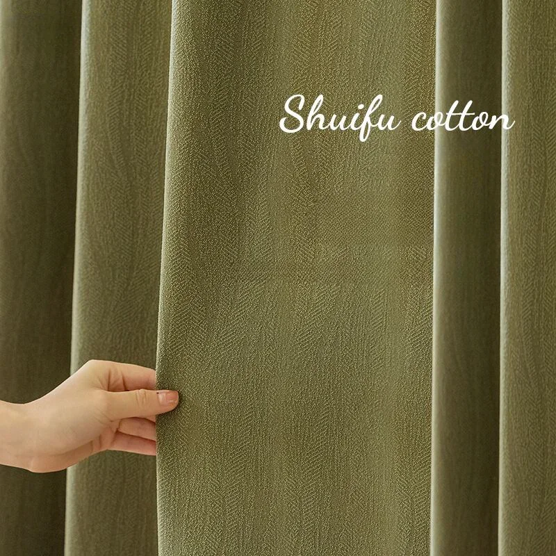 Light Luxury Curtains for Living Room Bedroom Water Cotton Blackout Curtain Painted Brown Multi-color Thermal Insulation Curtain