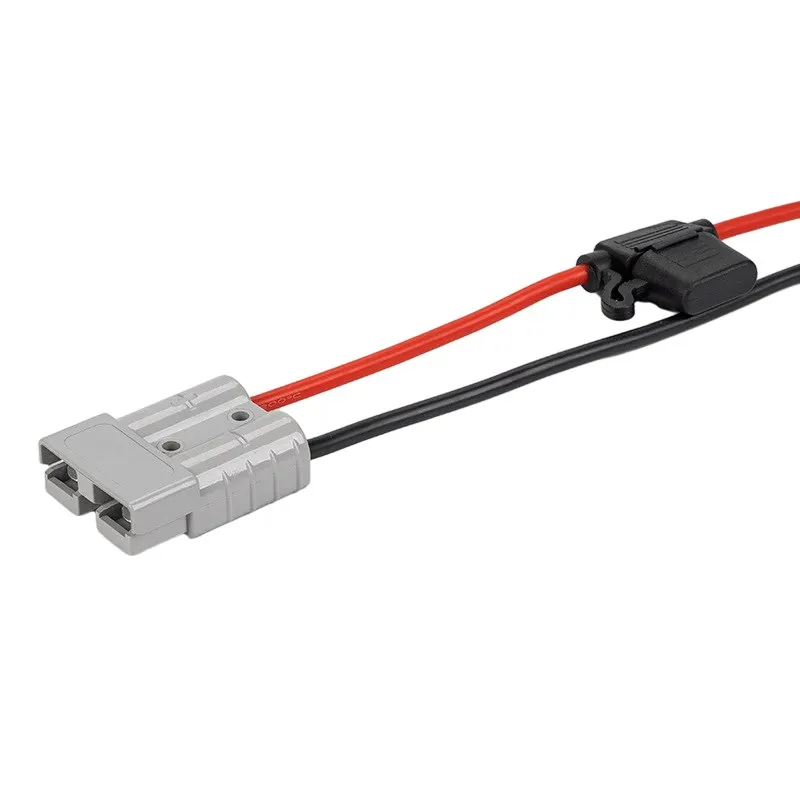 For 50Amp 10AWG Connector Double Cable 300mm Length Direct Mount Battery Shunt Line Compatible with Most Cars For