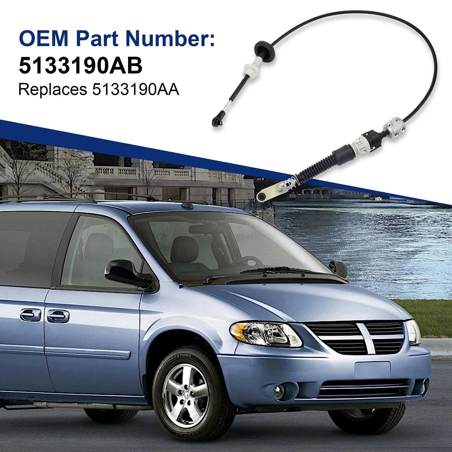 

Automatic Transmission Shifter Cable 5133190AB for 05-07 Dodge Caravan 2.4L,3.3L