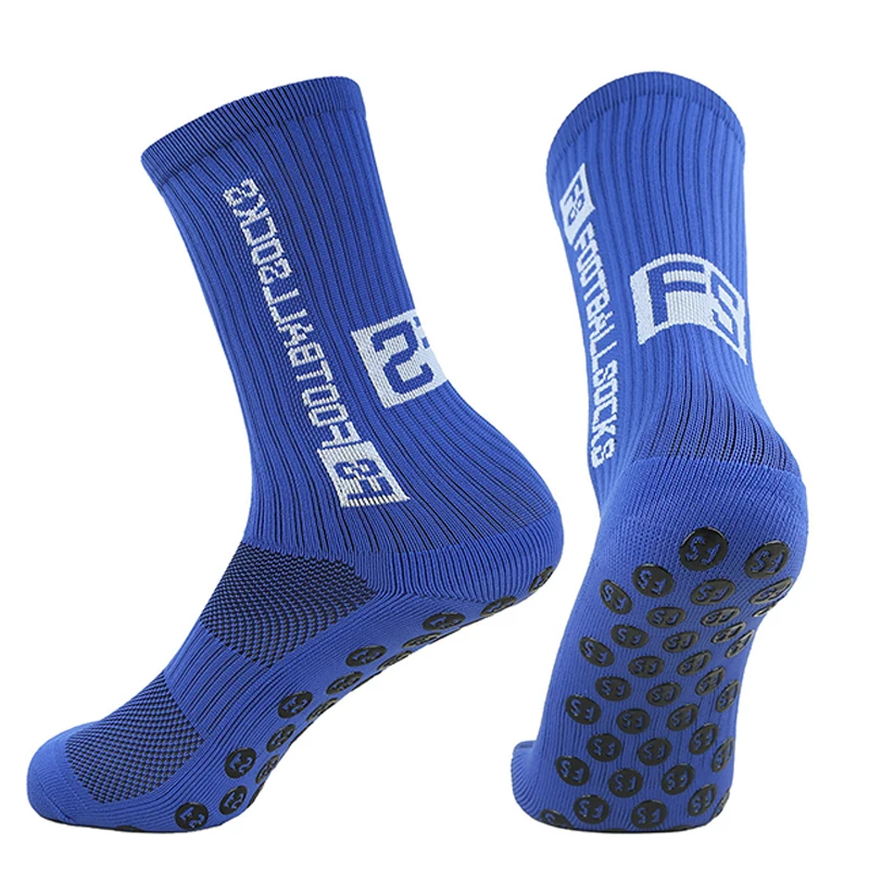 New FS Football Socks Anti Slip tapedesign Round Silicone Suction Cup Grip Soccer Socks Sports Men Women Baseball Rugby Sock