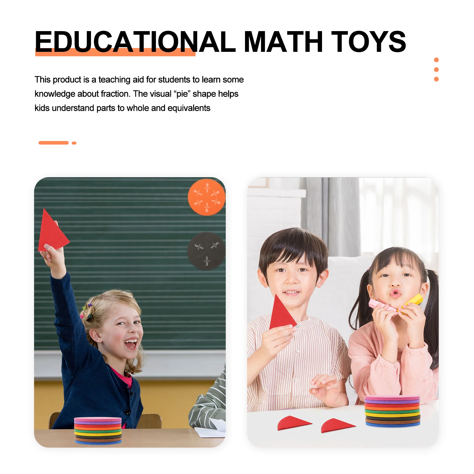 

1 set 1 Set Eva Fraction Circles Fraction Learning Tray Children Cognitive Math Number Fractions Demonstration Teaching Aid
