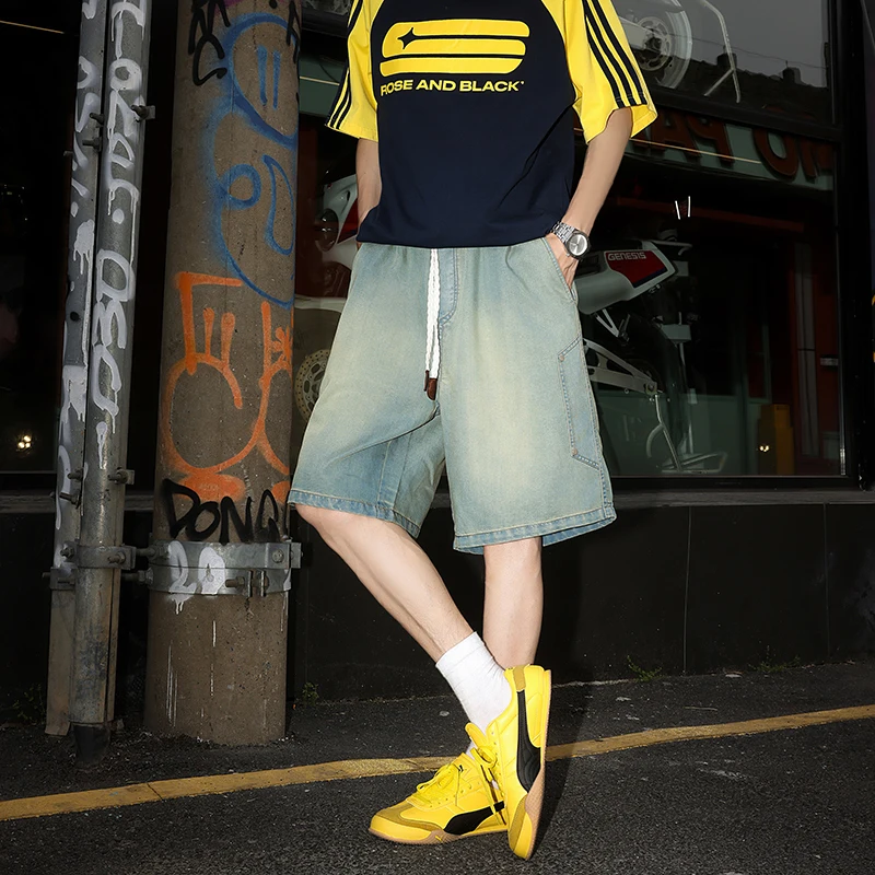 

2026 Summer Men's Solid Lightweight Lyocell Jeans Shorts High Quality Soft Breathable Pants Casual Ventilate Cool Denim Trousers