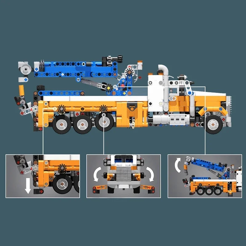 1003PCS Moc City Engineering Heavy-duty Tow Truck  Model Technology Building Blocks Creative Children Bricks Toys Gifts