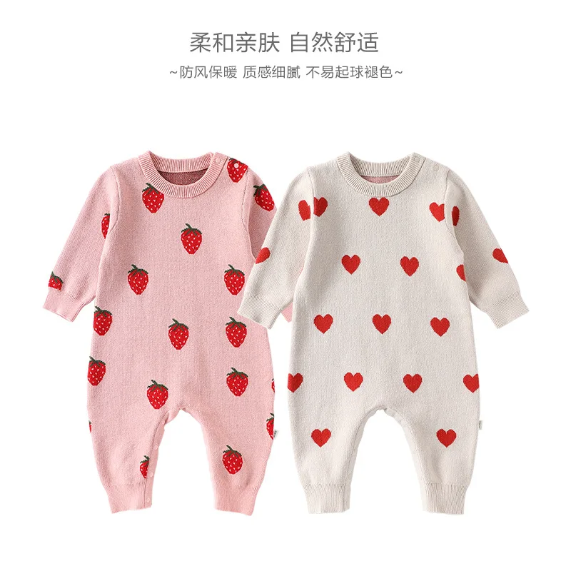 الزي الخريفي للأطفال البنات محبوك نيسيي القطن الخالص فئة أ رومبير دعوى ملابس الطفل للزحف وفي الهواء الطلق