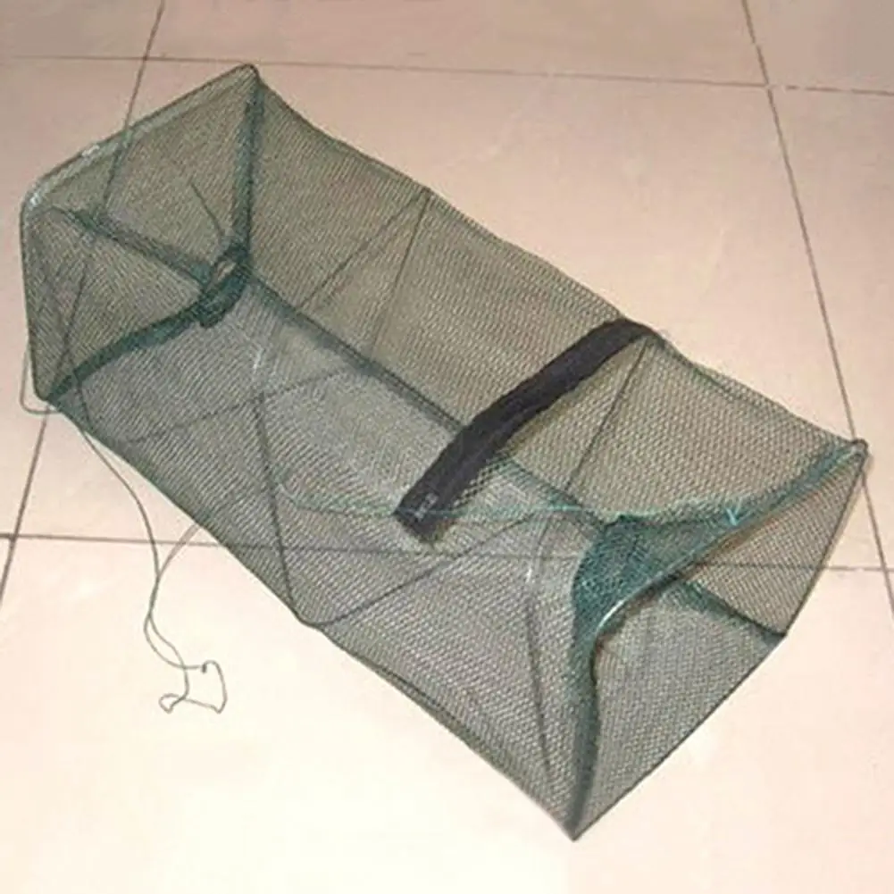 Tackle Boxes Bag Fish Trap Universal Anti-corrosion Nylon Folded Square Fishing Cage for Angling