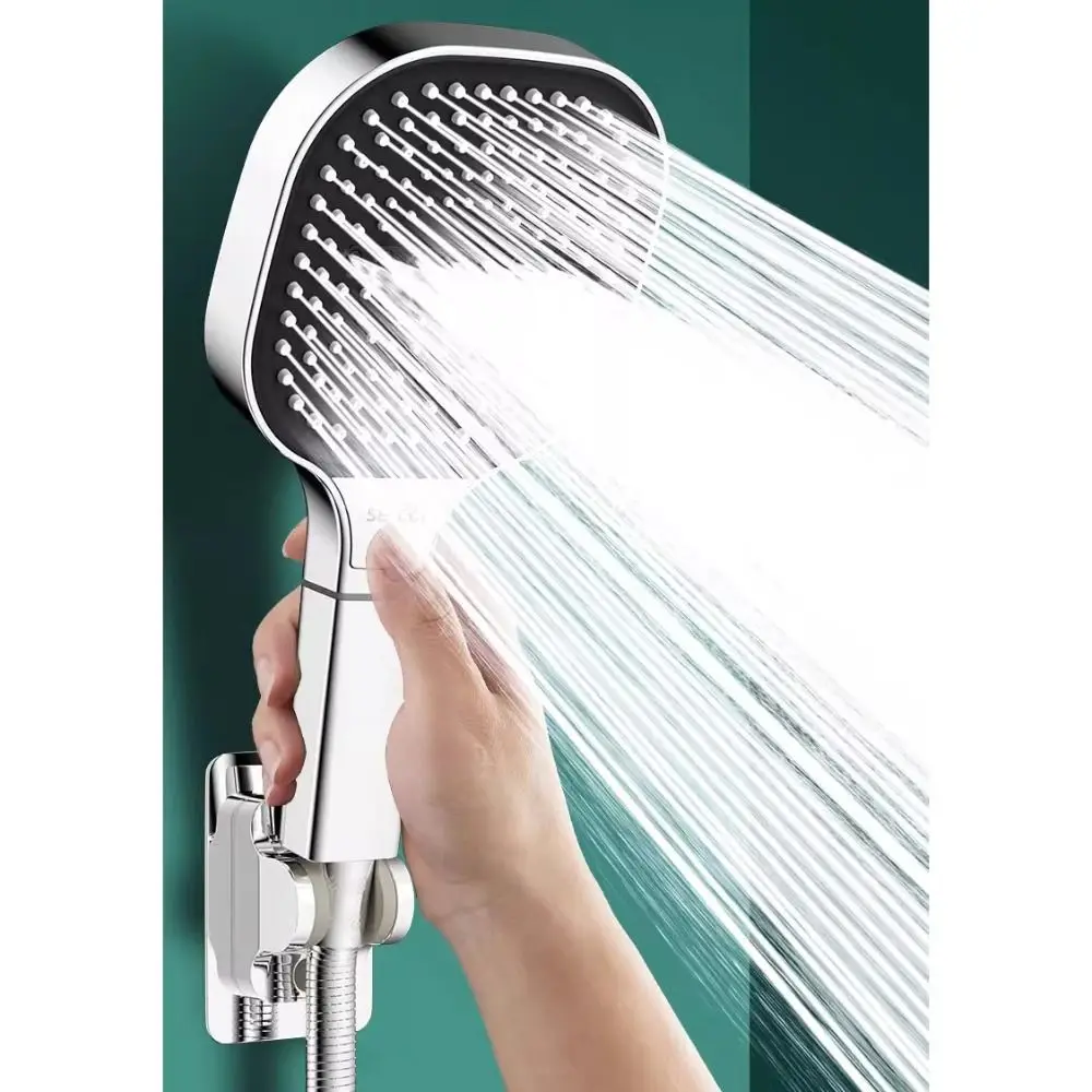 13CM Large Panel Shower Head 3 Modes with Filter Bathroom Accessories High Pressure Water Massage Shower Replacement Universal