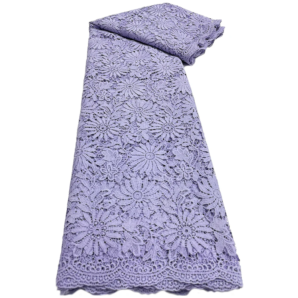 

African Guipure Lace Fabric Wholesale High Quality Cord Dry Lace with Stones for Wedding Nigerian Style