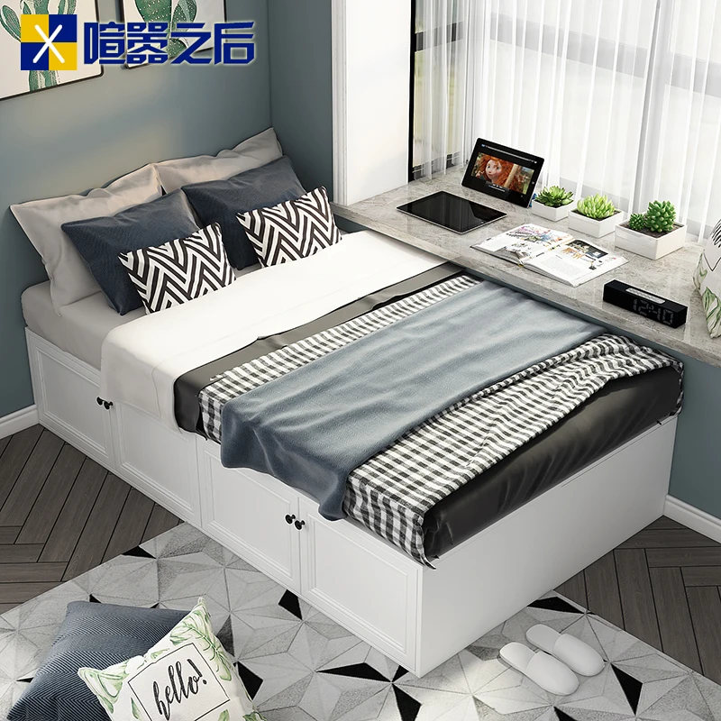 High Box Storage Bed Bookshelf Combination Multi-Functional Floor Board Type Bed Customizable