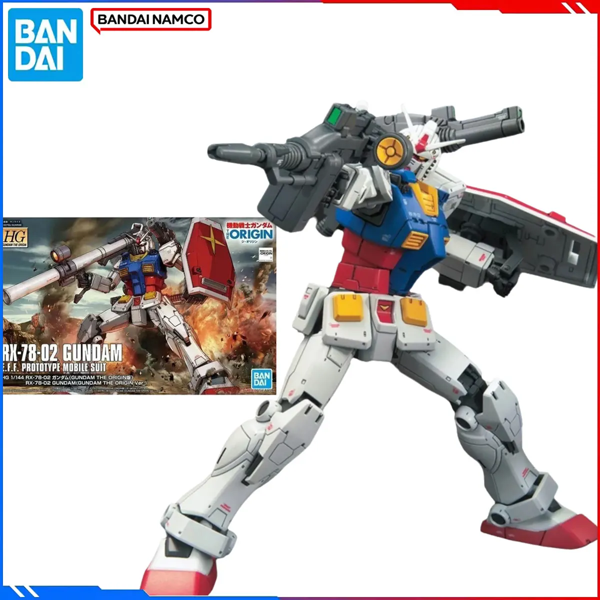 

Genuine Bandai Original Gundam Figure Model Kits HGGTO 1/144 Anime Figures RX-78-02 Gundam Action Model Toys Gift for Kids
