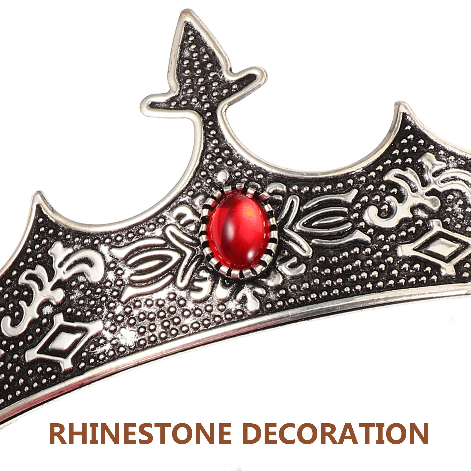 

King Crown for Men Lightweight Metal Prince Crown Rhinestone Vintage Decorative Cosplay Party Accessory Crowns for Men