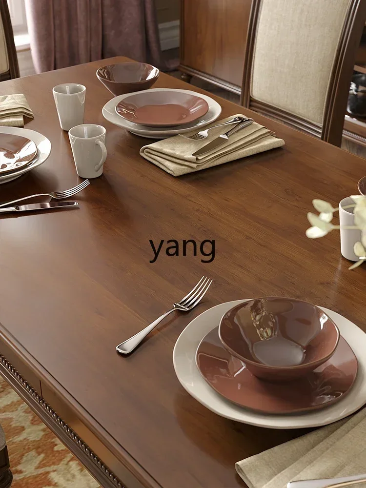 ZYR solid wood dining table and chair combination retro restaurant birch rectangular home dining table