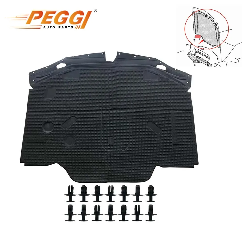 Almohadilla aislante para capó, estera aislante para capó, protección térmica, sonido para Mercedes Benz SL320 SL500 SL600 R129 300SL 500SL 1296802025