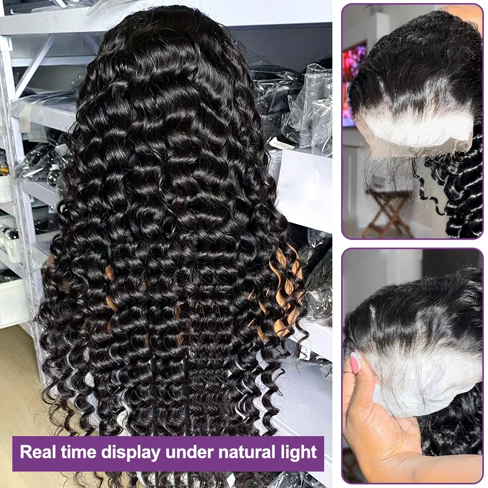 30 40Inch Loose Wave 13x7 Lace Frontal Human Hair Wig Brazilian 250 300 Density 13x4 Curly Wigs Deep Wave 13x6 HD Lace Front Wig image 2
