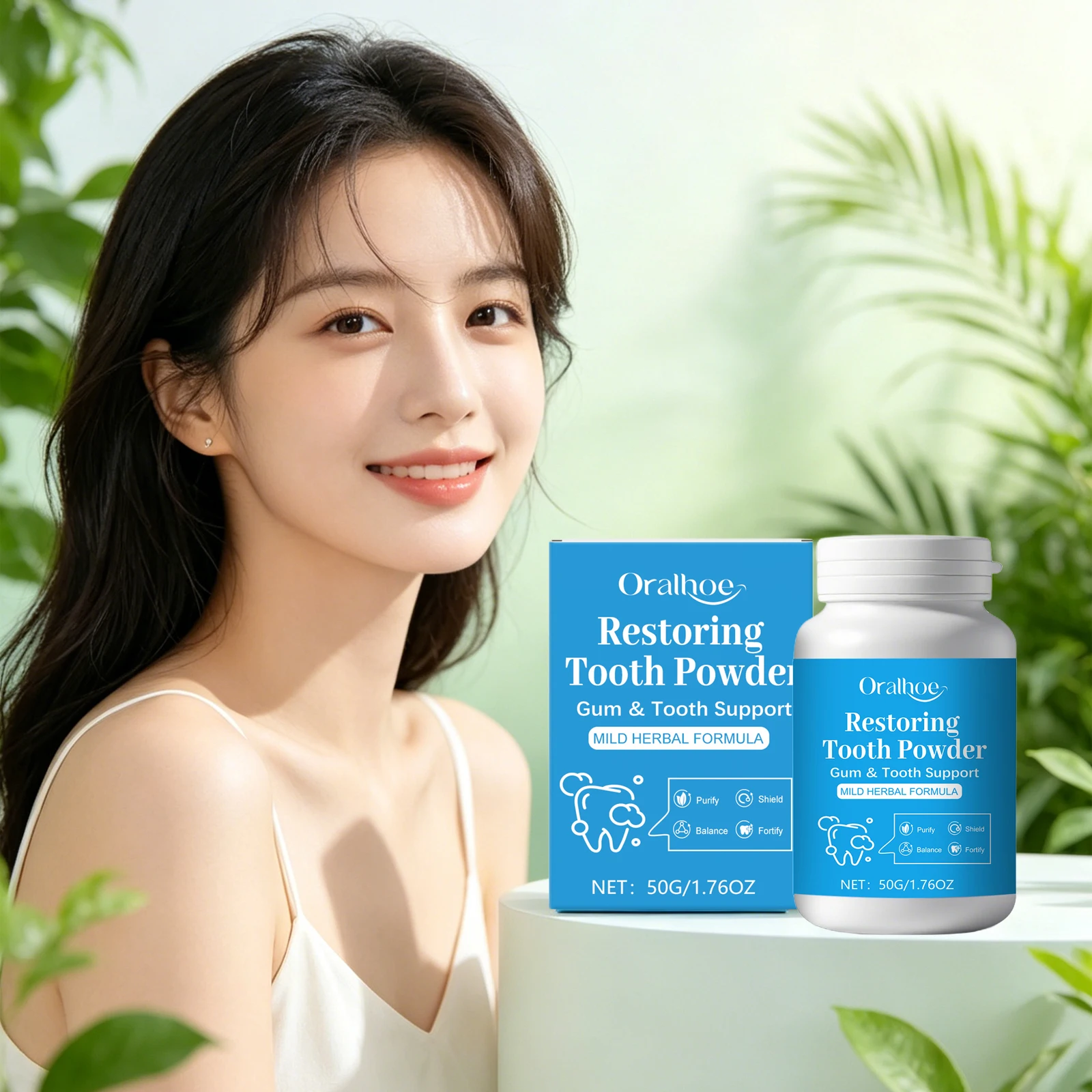 Whitening Tooth Powder Gum Teeth Cleaning Teeth Support Plaque Yellow Stains Removal Brighten Teeth Freshness Breath Oral Care