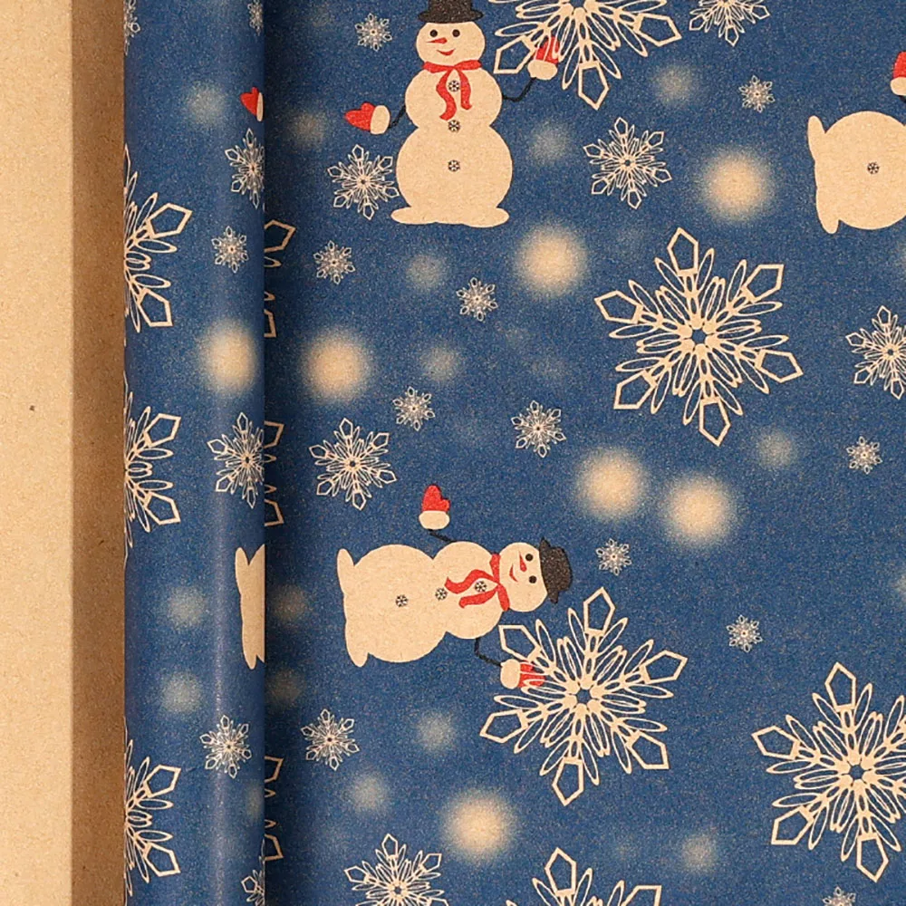 Christmas Gift Wrapping Paper Patterned Snowman Wrapping Paper Kraft Gift Wrap Large Santa Claus Wrapping Paper For Holiday New